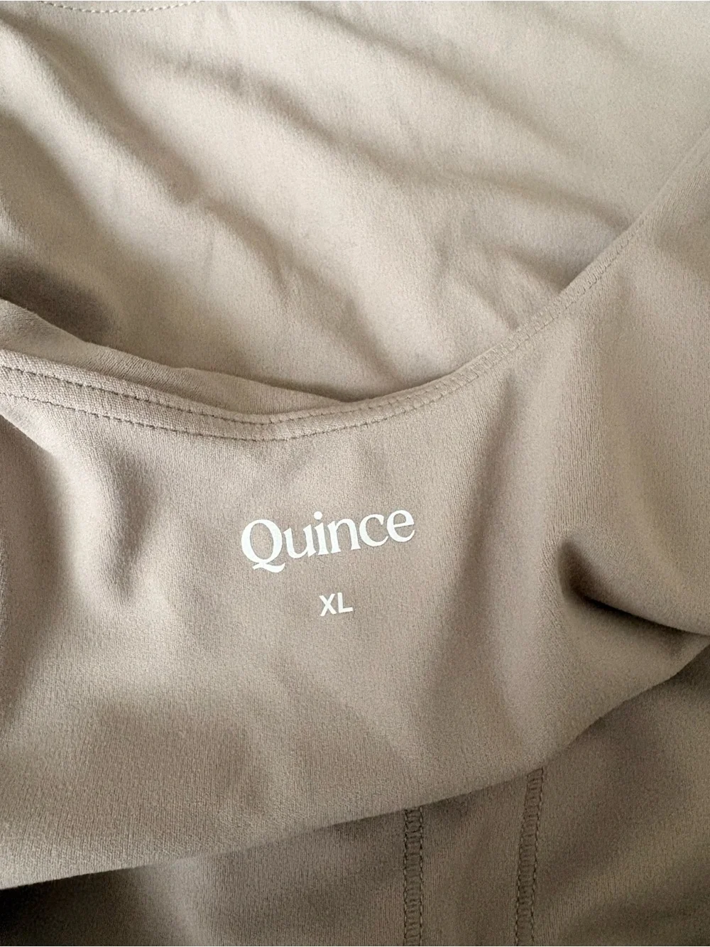 Quince V-neck Crop Tank - Taupe size XL - Picture 3 of 4